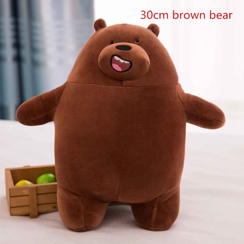 Brown bear 30cmA Каваи Мы Голые Медведи Плюшевые игрушки мультфильм медведь фаршированный гризли серый белый медведь панда кукла Дети любят подарок на день рождения - Цвет: Brown bear 30cmA