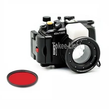 40 meter 130ft Unterwasser Wasserdichte Gehäuse Tauchen Kamera Tasche für Sony RX100 IV M4 gehäuse carema Mit 67mm rot filter