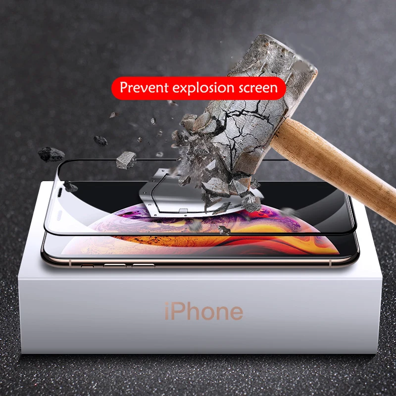 40D полное покрытие защитное стекло на iPhone X XR XS Max 10 закаленное защитное стекло для 7 8 6S Plus 6 изогнутое стекло