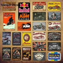 Ретро всадники дорожный гоночный мотор автомобиль металлические знаки Американский Мотоцикл плакат Гараж металлическая наклейка Паб Бар домашний Декор стены YI-082