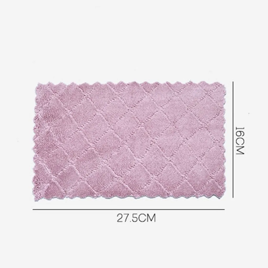 4pcs Double-sided Oil-proof Cleaning Cloth Thick Towel Absorbent Dish Cloth Gadgets Non-stick Oil Towel Kichen Tools#8