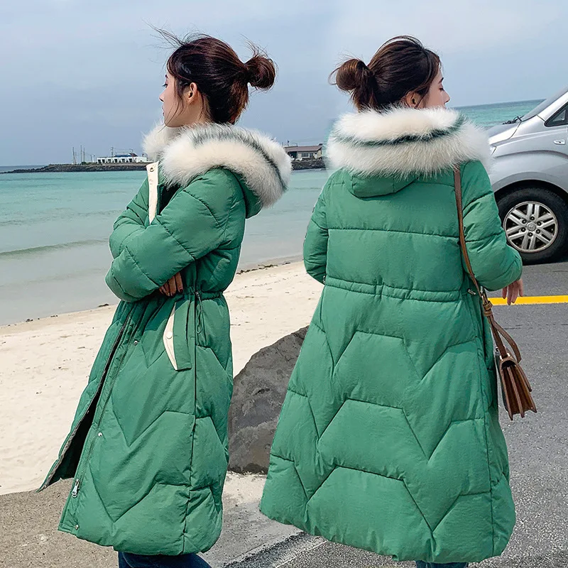 

Off Season Cotton Coat Women's Mid-length 2019 New Style Korean-style Waist Hugging Cotton-padded Clothes Women's Winter Thick S