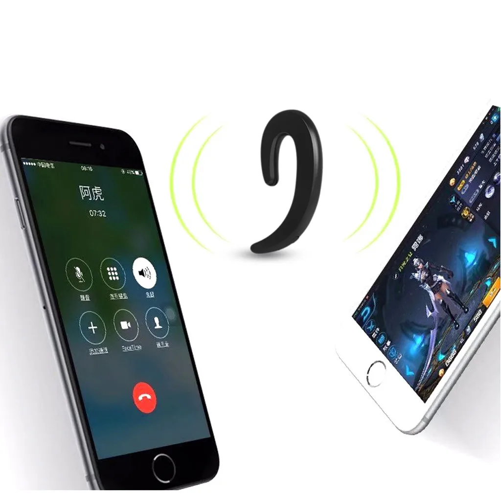 Наушники с костной проводимостью, Беспроводная Bluetooth спортивная Гарнитура, стереонаушники, универсальные, для вождения, музыки, свободные руки, для деловых разговоров#20