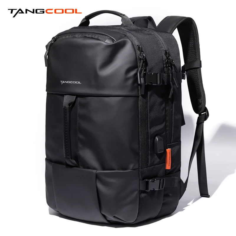 Tangcool мужской рюкзак для 15,6 дюймов рюкзак для ноутбука Большой Вместительный модный рюкзак для студентов водонепроницаемый рюкзак для ноутбука - Цвет: Черный