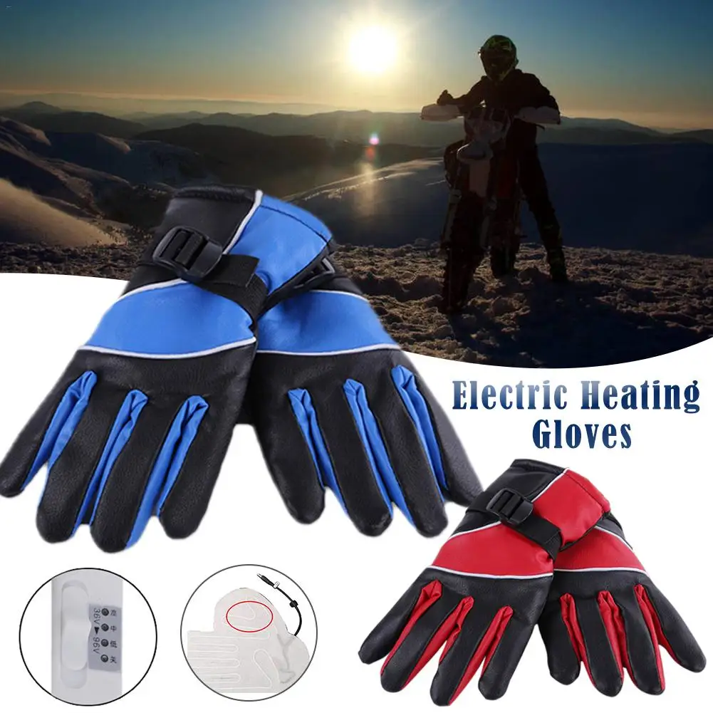 1 Pair Winter USB Hand Warmer Electric Thermal Gloves Waterproof Heated Gloves Battery Powered For Motorcycle Ski Gloves