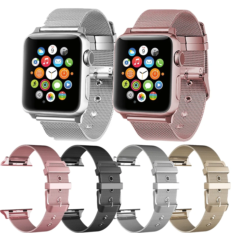

milanese loop Bracelet straps For apple watch sport band 44/40mm stainless steel wristband For iwatch series 5 4 3 2 1 42mm 38mm