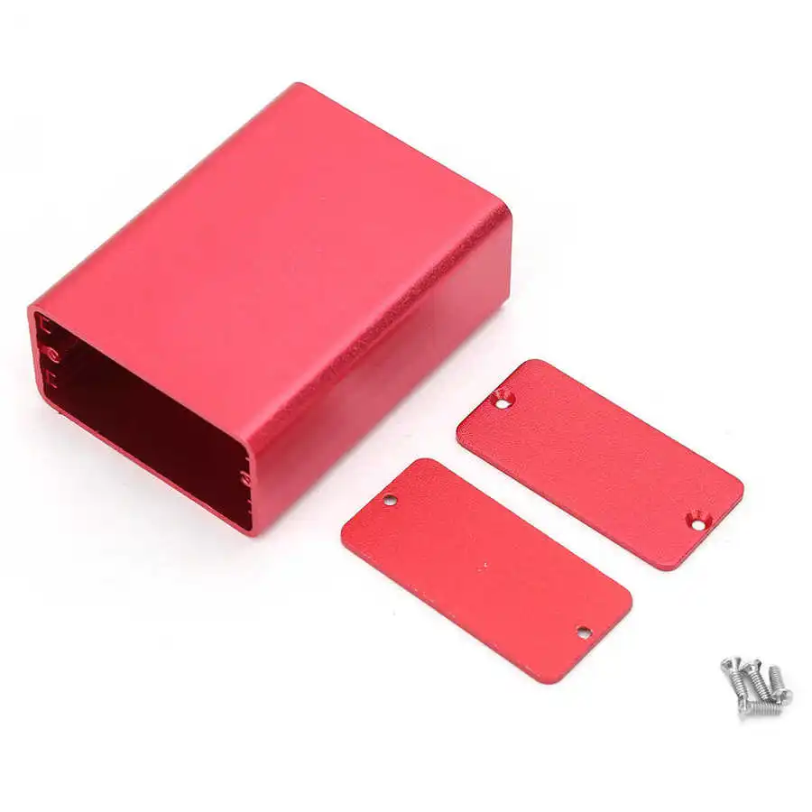 Junction Box Housing Electronic Project Enclosure Case Aluminum Cooling Box Circuit Board Instrument Red 23*44*60mm electronic enclosure case,electrical junction box,electrical box