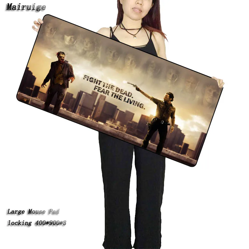  Walking Dead Large Lock Edge Mouse pad PC Computer mat Size for 400X900X3MM Gaming Speed Mousepads 