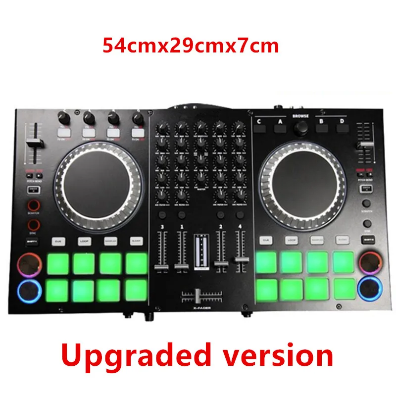 2 채널 오디오 컨트롤러 컴퓨터 DJ 디스크 기계, EQ 밸런스 음악 제어, 8 사운드 드라이버 믹스, 마이크 헤드셋 연결