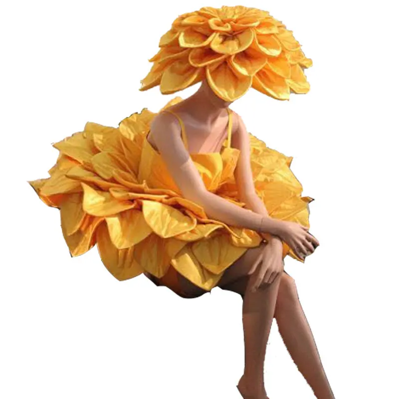 

flowers stage costume nightclub bar party rave outfits Paradise theme show gogo dancer dress female singers dj costume Headwear