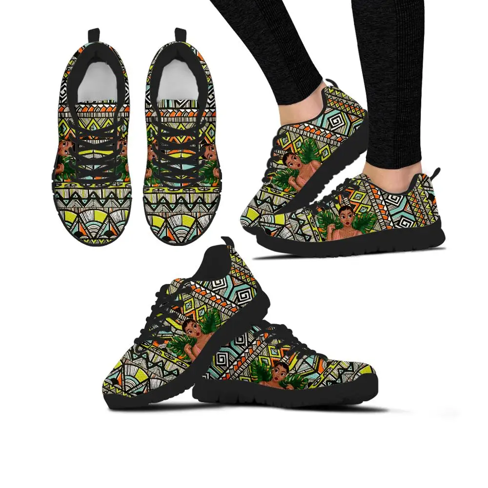 

INSTANTARTS Afro Lady Princess Flats Shoes Women Comfort Casual Walking Footwear Black Art American Queen African Girls Sneakers