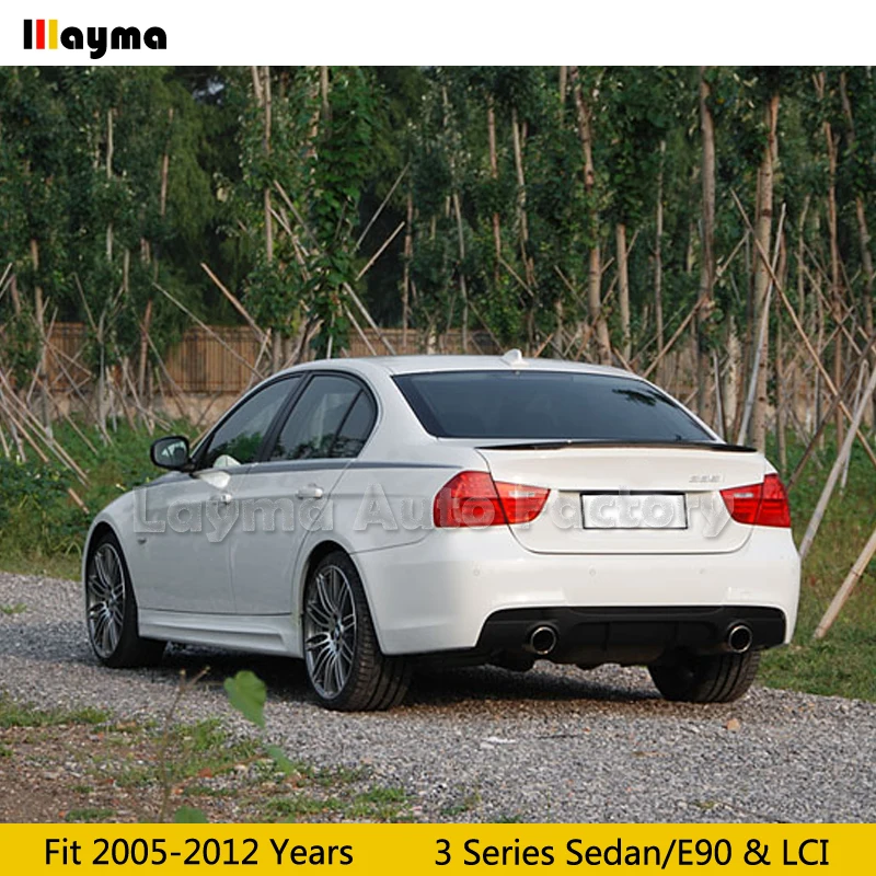 Стиль исполнения углеродного волокна задний спойлер на багажник для BMW 3 серии E90