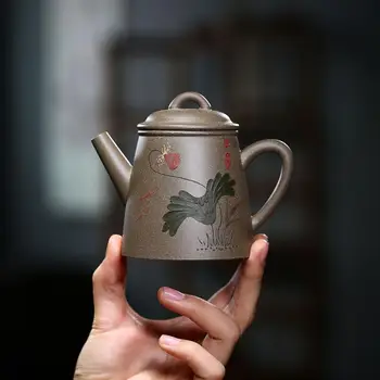 

FRAGRANT LOTUS YIXING TEAPOT ORE MUD KUNG FU QIN QUAN POT WITH GIFT BOX