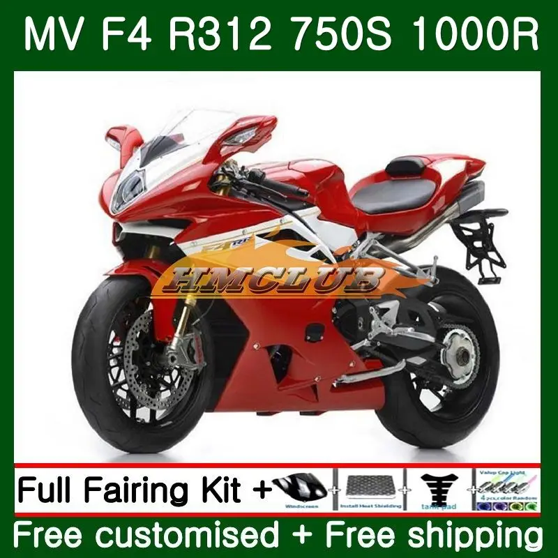 

Body For MV Agusta F4 R312 750S 1000 R 750 1000CC 2005 2006 Kit 35CL.28 Red Glossy 1000R 312 1078 1+1 MA MV F4 05 06 Fairing