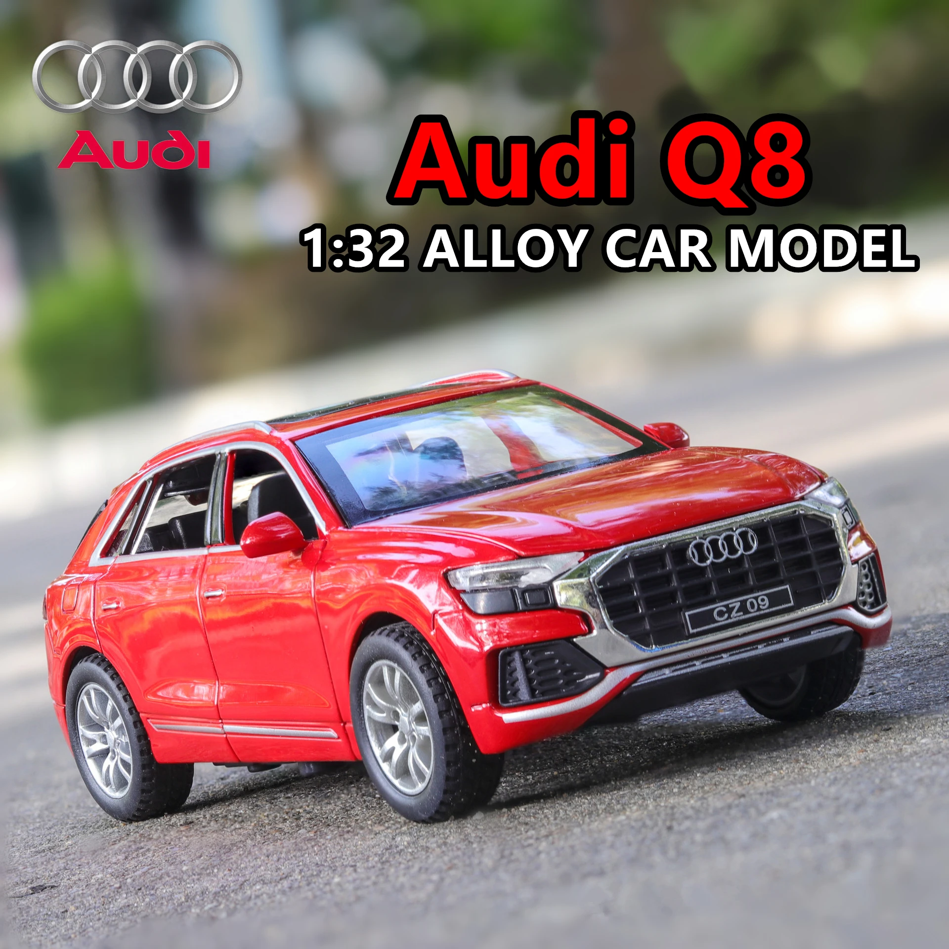 Модель автомобиля Audi Q8 1:32 со звуком и светом Коллекционная модель игрушечного