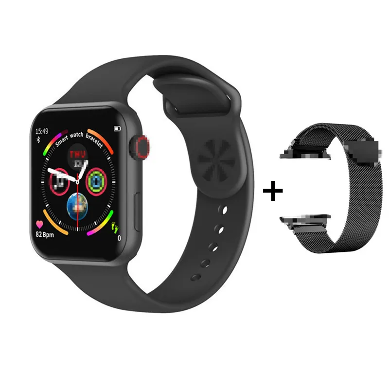 Black and bracelet Soulusic F10 Bluetooth Смарт часы ЭКГ монитор сердечного ритма iwo 8 lite Smartwatch для Android Apple xiaomi band 4 PK iwo 8 Plus 10 - Цвет: Black and bracelet