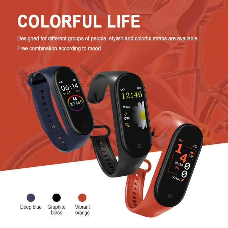Black Smart Wristband Bracelet Sports Health Heart Rate Blood Pressure Monitoring Fitness Tracker Watch Leisure Watch Reloj