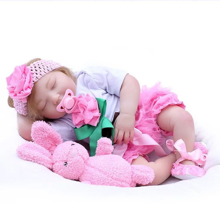 Мини Силиконовые Детские куклы preemie Новое поступление Реалистичная кукла с закрытыми глазами 48 см мягкие игрушки-части тела рождественские подарки для детей