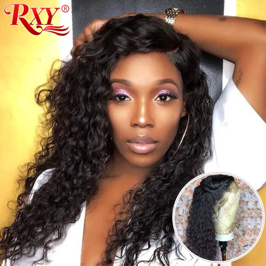 

RXY Lace Front Human Hair Wigs 360 Lace Frontal Wig Deep Curly Human Hair Wigs For Women 13x6 Lace Front Wig Brazilian Remy Hair