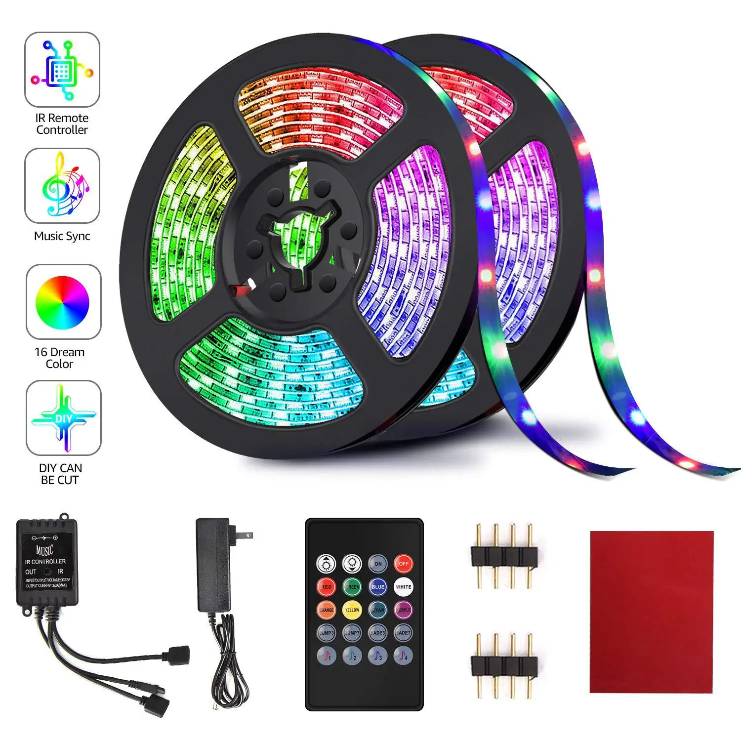 

5050 Music Light Bar Suit 5 M 150 Lamp/10 M 300 Lamp Waterproof Remote Control Voice Intelligent Amazon Hot Selling