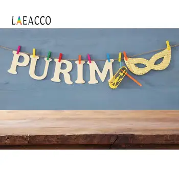 

Laeacco Happy Purim Party Wooden Board Photo Backgrounds Photographic Backdrops For Photo Studio Personalized Photophone Decor
