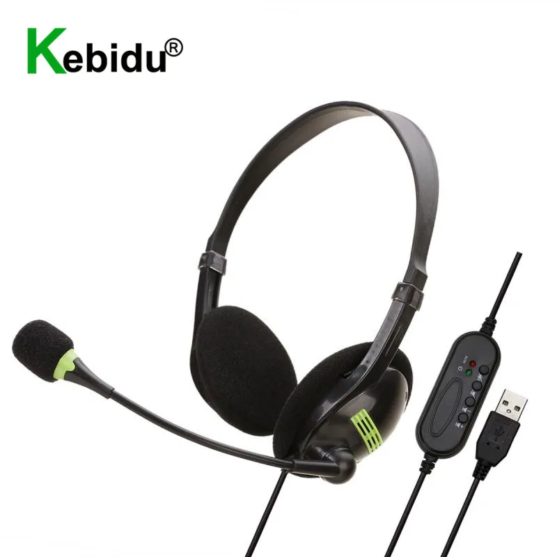 Stereo Headphones 3.5mm/USB Wired Game Headset Earphone with for Skype MSN PS4 Play Station 4