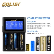 Golisi I2 I4 I1 ЖК-дисплей USB порт Smart Lite зарядное устройство для Li-ion/Ni-mh/Ni-cd батареи 2 слота