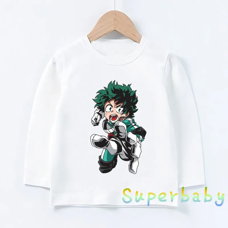 Детская футболка Boku No Hero Academy My Hero Academy Забавные топы с рисунками для маленьких мальчиков и девочек, детская футболка с длинными рукавами LKP2449