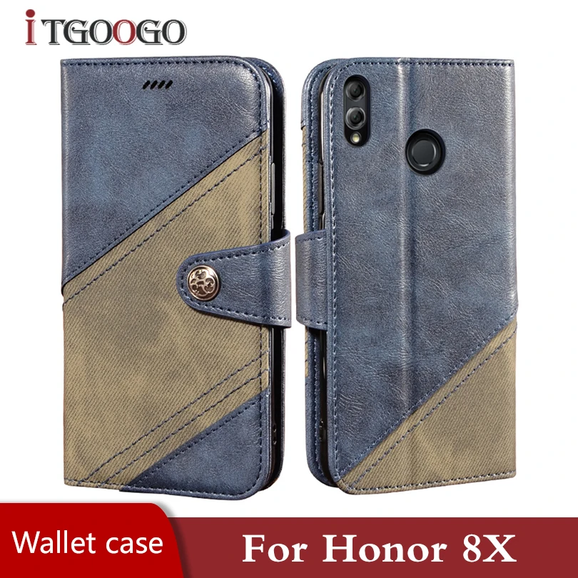Чехол для мобильного телефона honor 8x pu кожаный бумажник-книжка чехол Магнитный