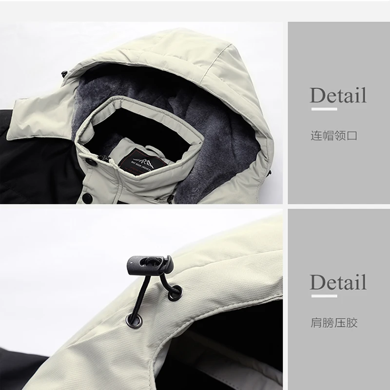 Men Winter Jackets Parka 6XL 7XL 8XL Hooded Ski Suit