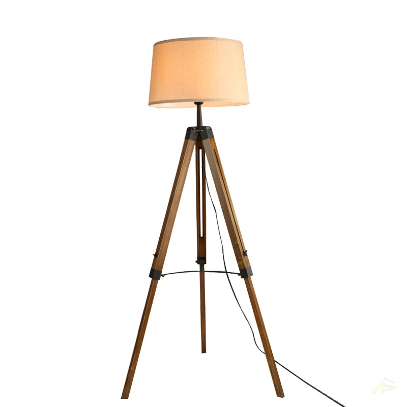 Деревянный Ретро напольный светильник для гостиной винтажный деревянный