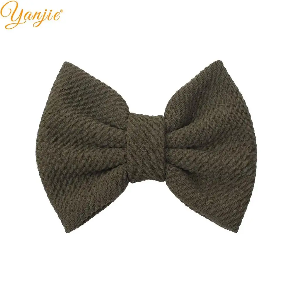 olive green 10 шт./лот, 5 дюймов, заколка с бантиком, твердая Вафельная Ткань, заколки для волос для женщин, сделай сам, аксессуары для волос для девочек, повязка на голову, аксессуары для женщин - Цвет: olive green