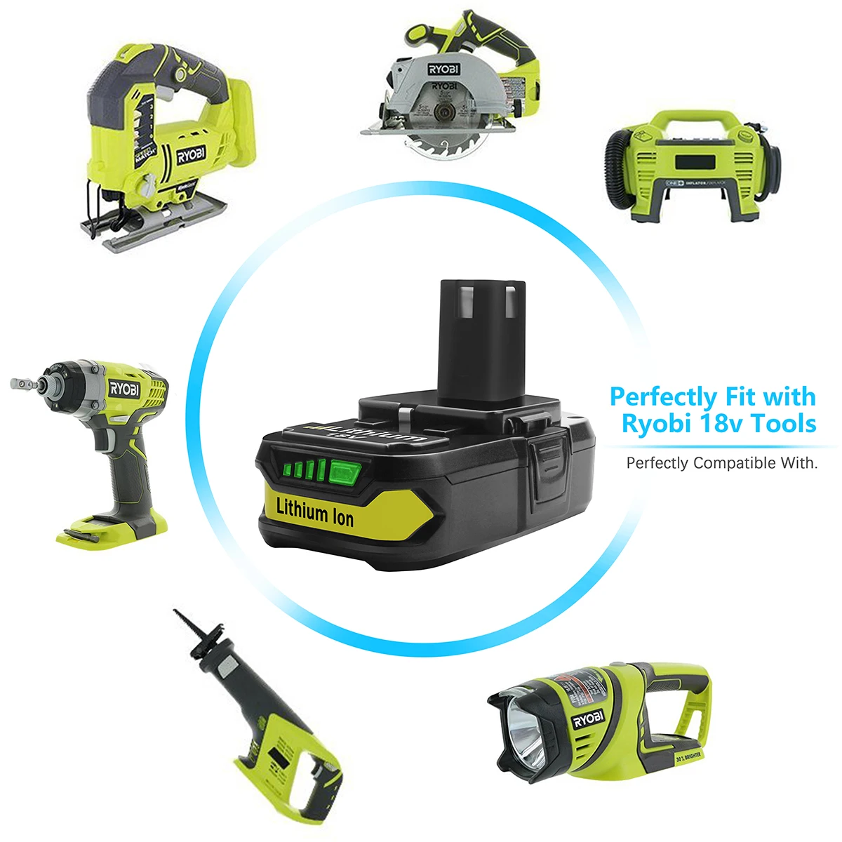 Turpow для Ryobi 18V 2500 мА/ч, P107 Li-Ion Перезаряжаемые Батарея Замена Ryobi RB18L25 P100 P102 P103 P104 P105 P108 L10