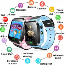 Смарт часы для детей девочек и мальчиков Bluetooth GSM локатор трекер SOS Anruf Taschenlampe Kinder Q528