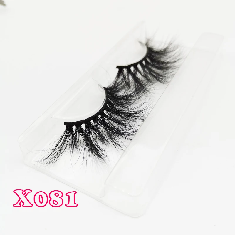 X081-rectangle tray 25 мм норковые ресницы Многослойные норковые ресницы оптом ресницы от поставщика 3D настоящие норковые ресницы индивидуальная упаковка коробок - Цвет: X081-rectangle tray