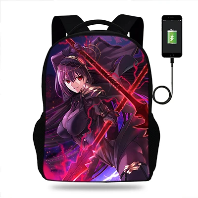 Игра Fate Grand Orde школьные сумки для подростков девочек рюкзаки ранец для детей ортопедические mochila escolar Usb зарядка Книга сумка