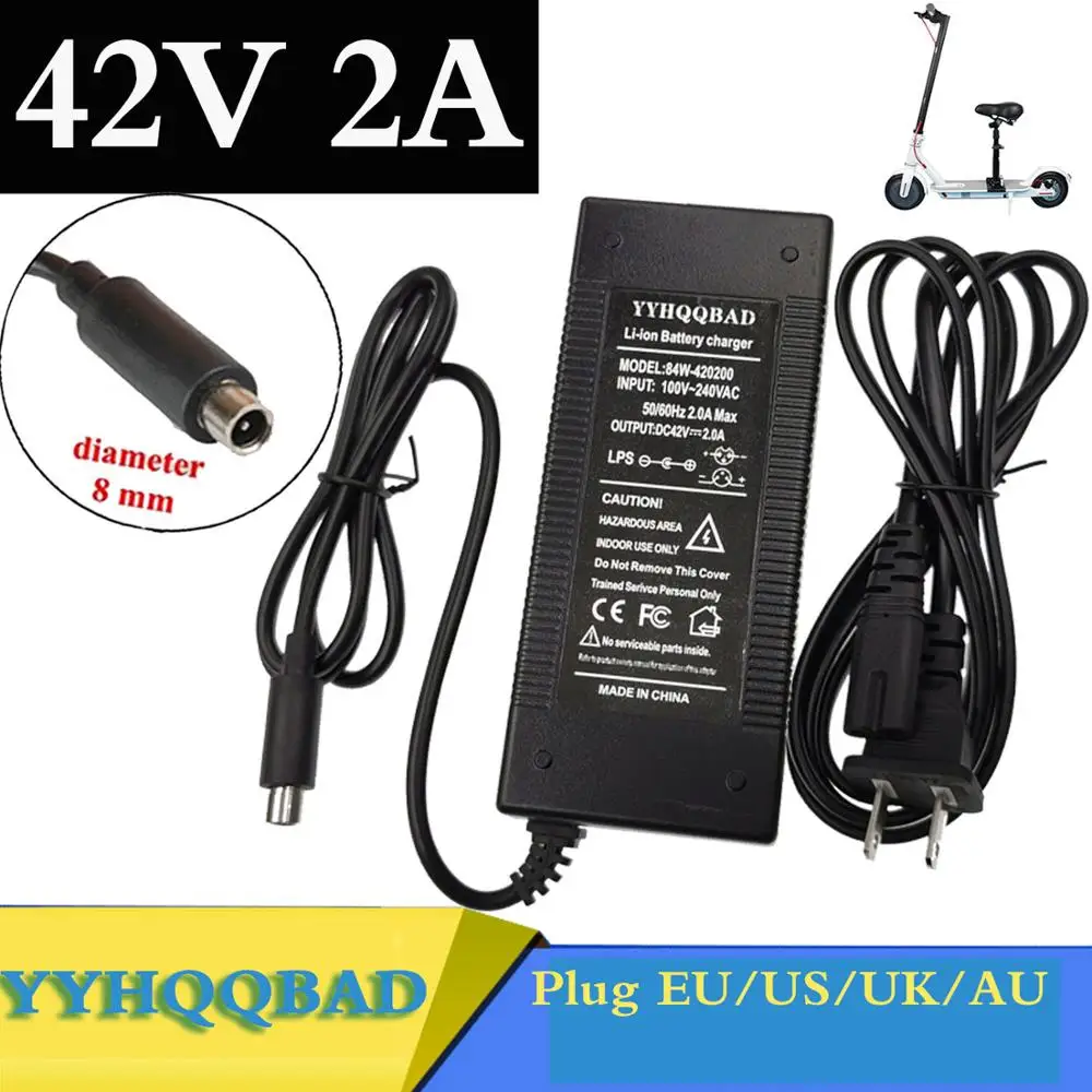42V 2A Scooter Charger Lithium Battery Charger E-Bike Skateboard Charger Adapter for Xiaomi Mijia M365 