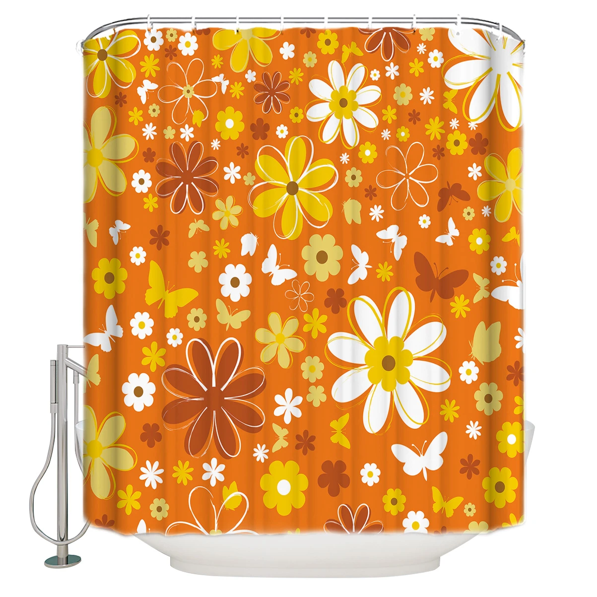 Orange Little Daisy Bathroom Shower Curtains Bathroom Accessories Shower Curtain Sets Shower Curtains Childrens Girls Bath Mens Shower Curtains Aliexpress