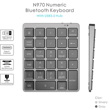 

Free ShipCARPRIE N970 Bluetooth Keyboard Aluminum 28-key Usb Charging Ultra-thin Bluetooth Teclado mecánico inalámbrico