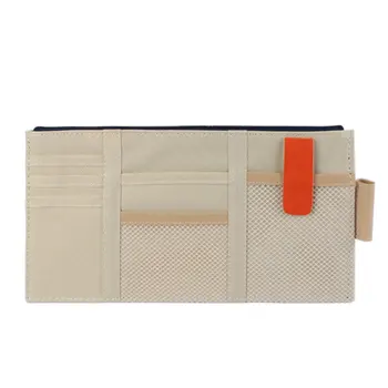 

Large Capacity Bill Zipper Visor Organizer Pen Car Note Space Saving Auto Interior Document Grid Storage Case Decoration