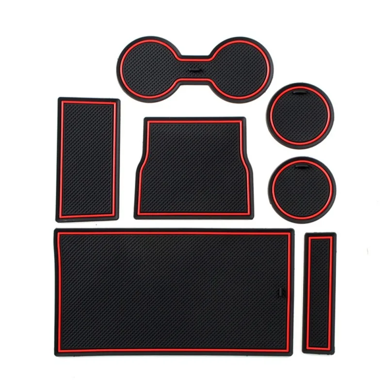 ONEWELL 7Pcs/set Premium Interior Custom Fit Cup Holder Center Console Liner Car Interior Acessories - Название цвета: A