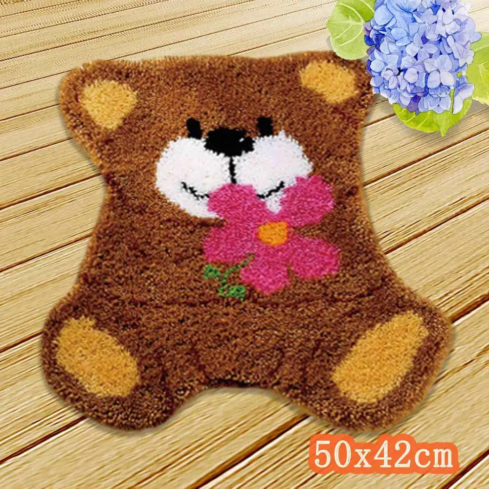 Embroidery Cushions Knooppakket Smyrna Latch Hook Kits Diy Klink Haak Kussen Bloem Button Cushion Animals Cuscini Divano Forme - Цвет: ZD075