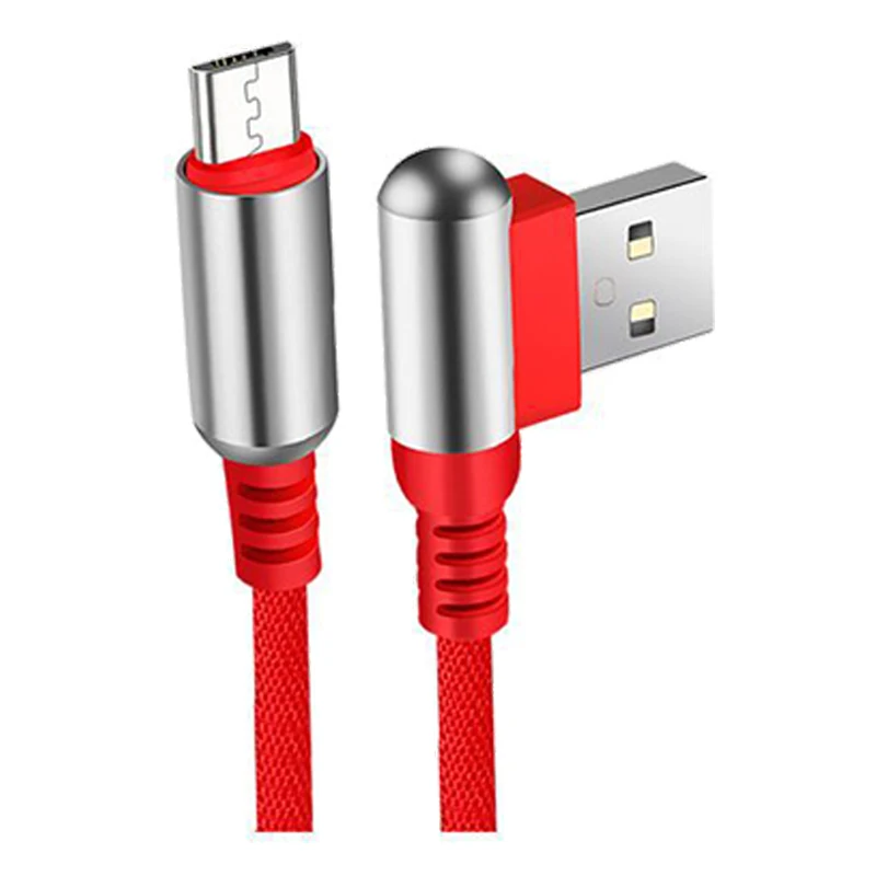 NOHON Bullet USB кабель для передачи данных для Apple Android type-C 90 градусов кабель для быстрой зарядки 2.4A для iPhone 11 Pro Max samsung S10 - Цвет: Красный