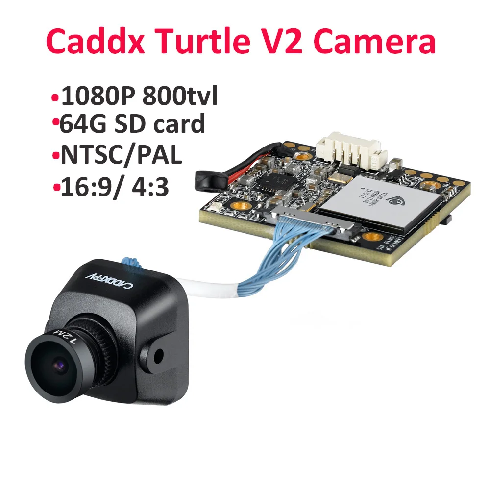 Мини-камера FPV Caddx Turble V2 1 8 мм 64 ГБ 1080P ТВЛ | Игрушки и хобби