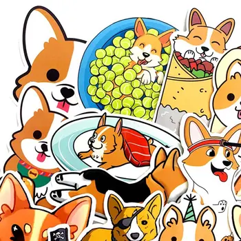 

25Pcs Mixed Corgi Stickers Graffiti Sticker For Kid DIY Skateboard Laptop Phone Car Bicycle/Decorative Scrapbooking