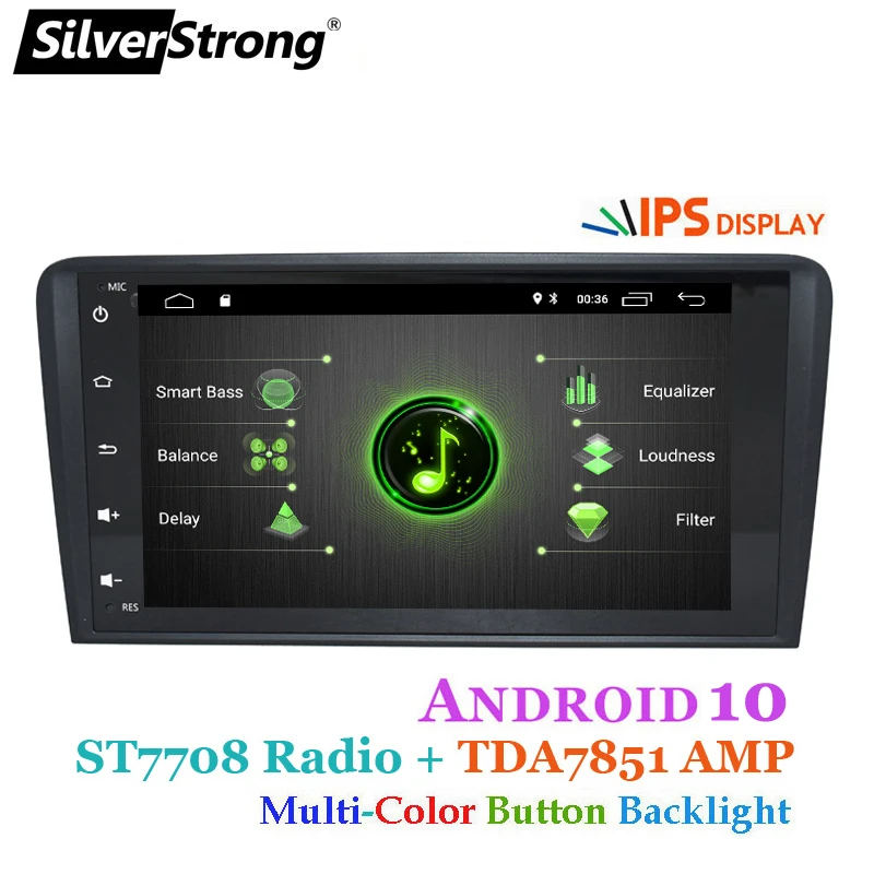 SilverStrong 2Din Android10.0 автомобильный DVD DSP для Audi A3 S3 2003 2004 2011 2008 Автомобильный Радио GPS