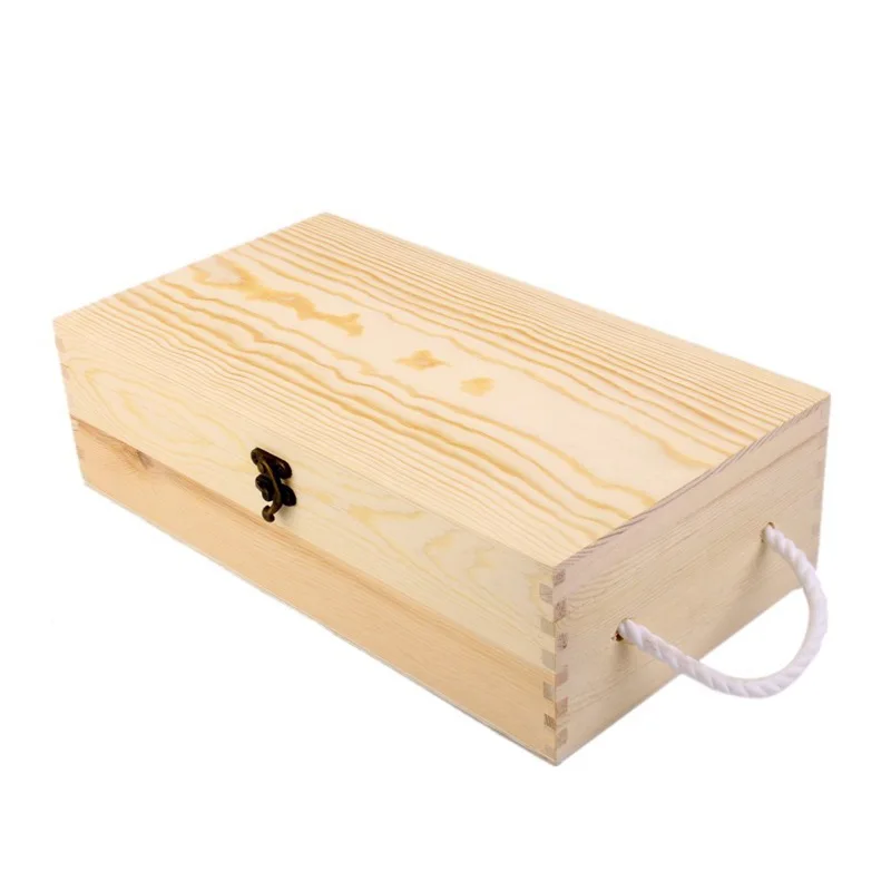 Двойная деревянная коробка для бутылки вина украшение подарка