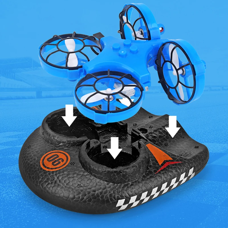 3-в-1 Летающий воздушный лодка Land режим вождения съемный возврат по одной кнопке Дрон Квадрокоптер с дистанционным управлением 2,4 Ghz дистанционное управление дроном игрушка