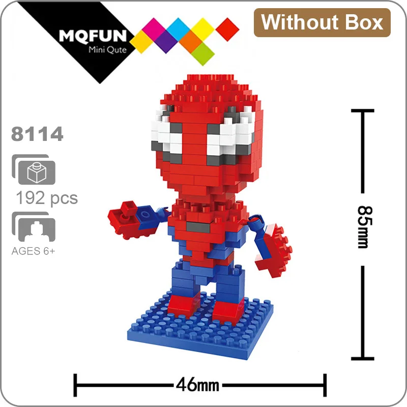8114 Without Box Hsanhe Марвел Мститель супер герой Железный человек Человек-паук Фигурки обучающая игрушка DIY сборка модель Строительные кирпичи - Цвет: 8114 Without Box