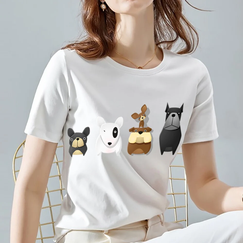 

Women's T-shirt Funny Cartoon Animal Pattern Series Short Sleeve Tops All-match Classic White Tee Women Clothing Dropshipping